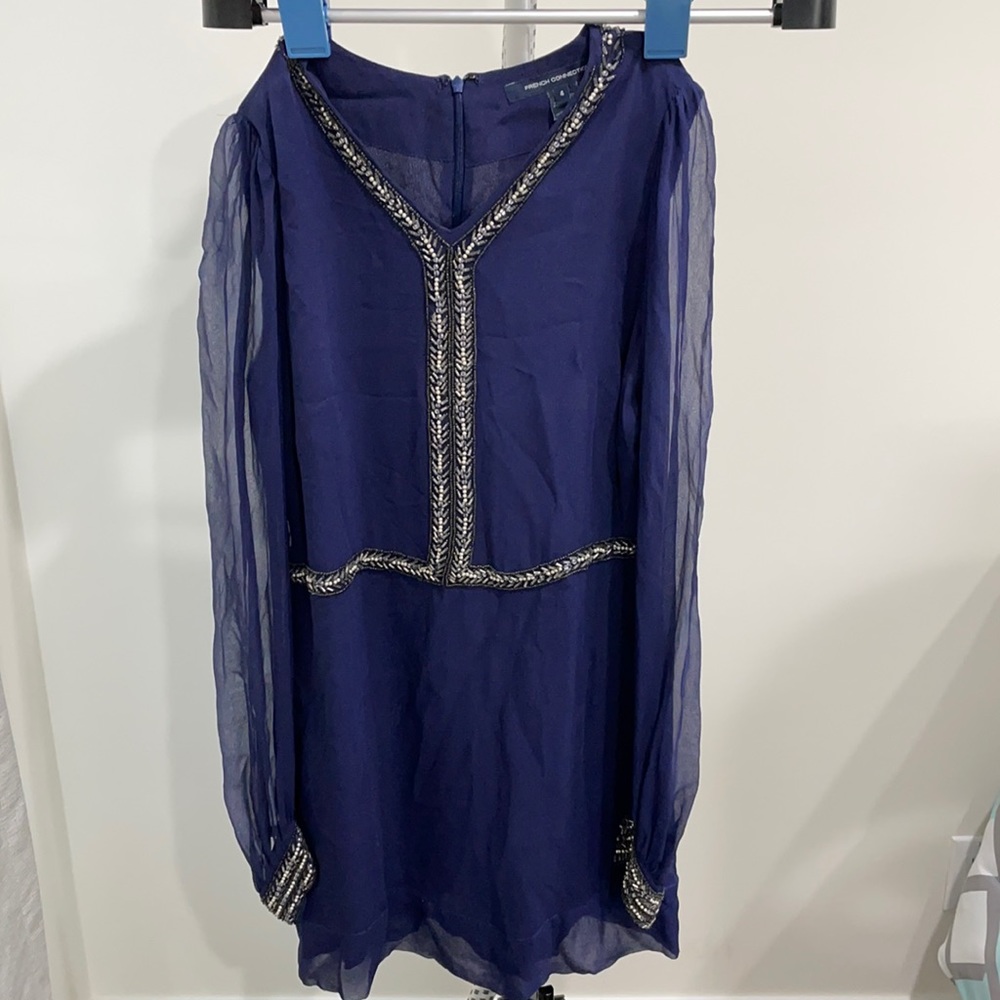 French connection blue sequence dress